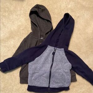 Kids' Two-Pack Cat & Jack Hooded Sweatshirts - Gray and Blue